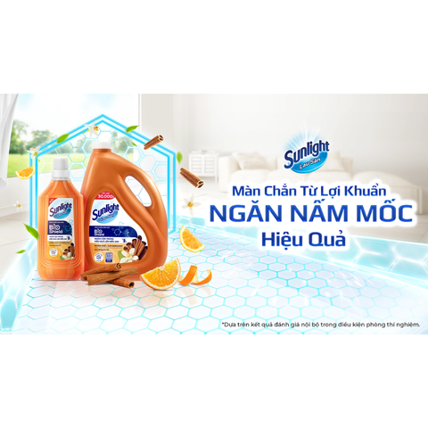 Nước lau sàn SUNLIGHT BIOSHIELD Hương Quế & Cam Bergamot 1kg