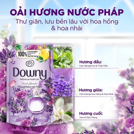 Nước Xả Vải DOWNY Tinh Dầu Thiên Nhiên - Túi 3L