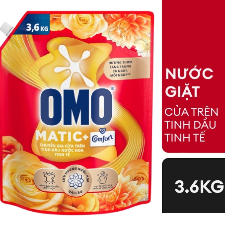 OMO Nước Giặt MG Cửa Trên Tinh Dầu N.Hoa Tinh Tế - Túi 3.6kg