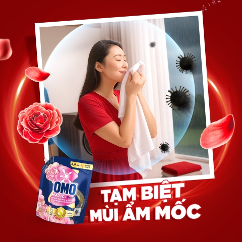 OMO nước giặt MG cửa trước ngăn ngừa mùi ẩm mốc 3,6kg