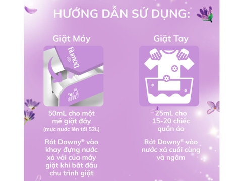 Downy nước xả vải Hương hoa oải hương - túi 2,5L