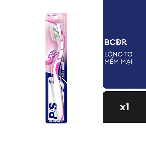 P/S Bàn chải đánh răng lông tơ mềm mại 4 tầng mảng bám siêu mềm