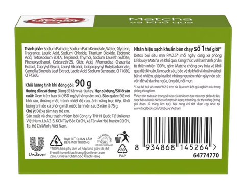 Lifebouy xà phòng tắm matcha khổ qua - bánh 90g