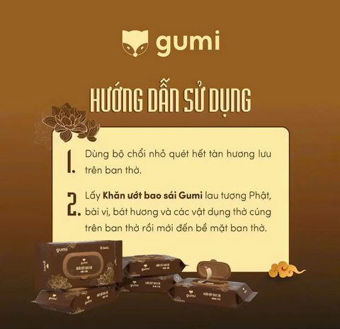 Khăn ướt bao sái Gumi - Bịch 30 tờ