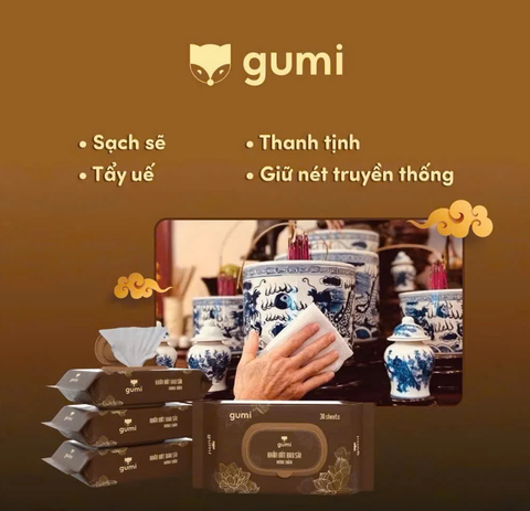 Khăn ướt bao sái Gumi - Bịch 30 tờ