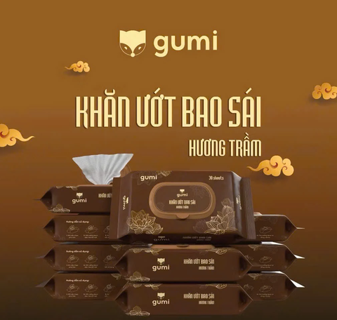 Khăn ướt bao sái Gumi - Bịch 30 tờ