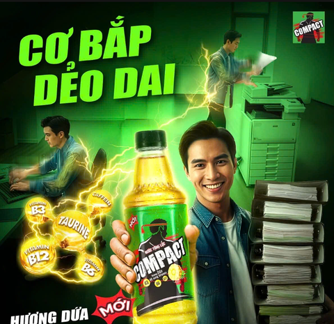 Nước tăng lực Compact hương vị Dứa - Chai 330ml