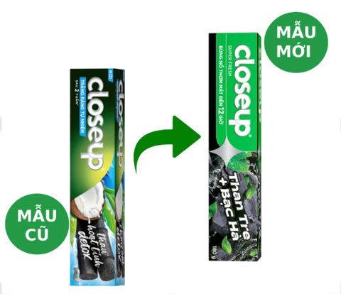 Kem đánh răng Closeup Than Tre+ Bạc hà- hộp 180g