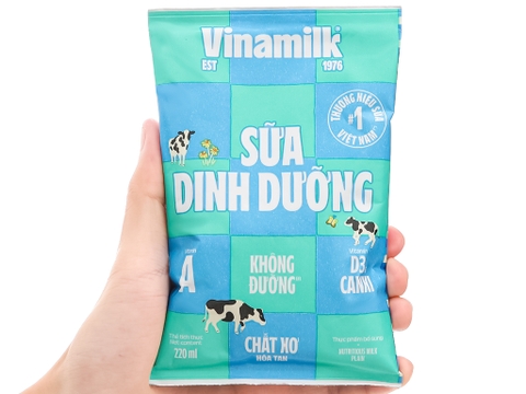 Sữa Dinh Dưỡng Vinamilk Không Đường - Túi 220ml