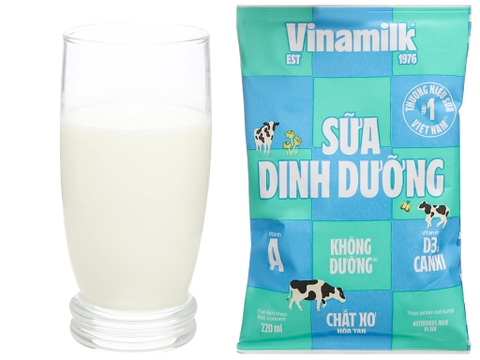 Sữa Dinh Dưỡng Vinamilk Không Đường - Túi 220ml