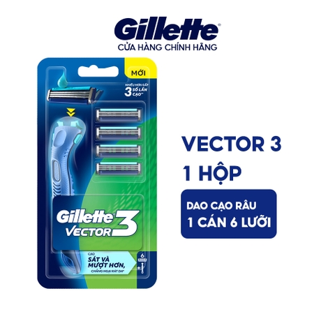 Dao Cạo Râu Gillette VECTOR 3 - Set 6 Lưỡi Dao