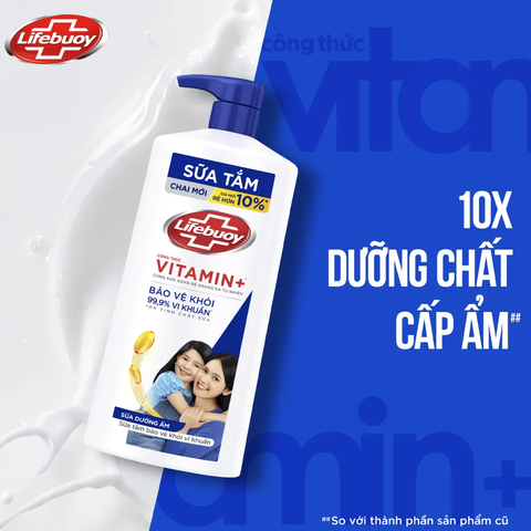 LIFE BUOY Sữa Tắm Sữa Dưỡng Ẩm - chai 800g/899g