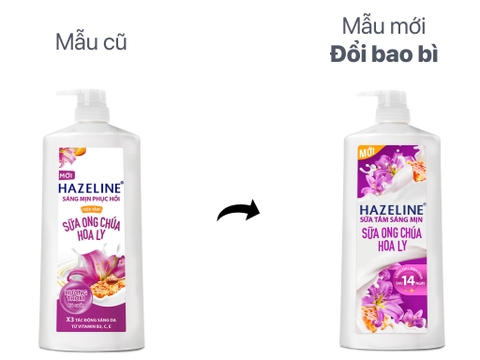 Hazeline sữa tắm sáng mịn sữa ong chúa hoa ly - chai 1kg
