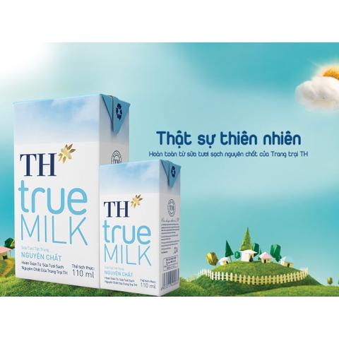 Sữa Tươi Tiệt Trùng TH Truemilk Nguyên Chất - Hộp 110ml