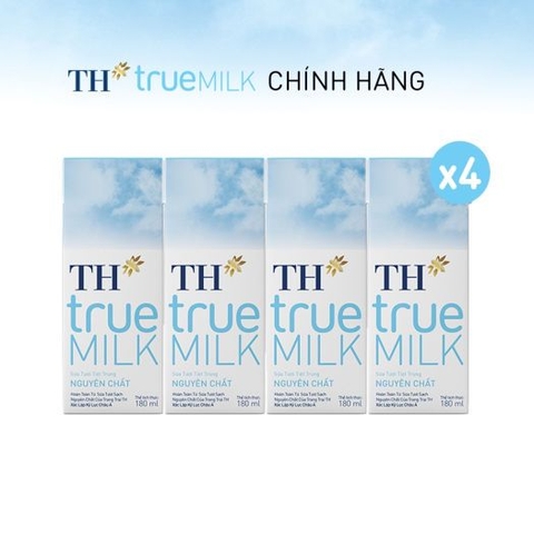 Sữa Tươi Tiệt Trùng TH Truemilk Nguyên Chất - Hộp 180ml