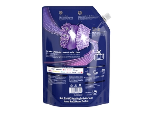 OMO Nước Giặt MG Cửa Trước Hương Hoa Oải Hương Thư Thái - Túi 1.8kg