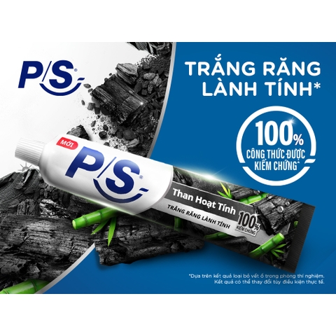 P/S Kem đánh răng TRẮNG RĂNG THAN HOẠT TÍNH & TRE - Hộp 180G