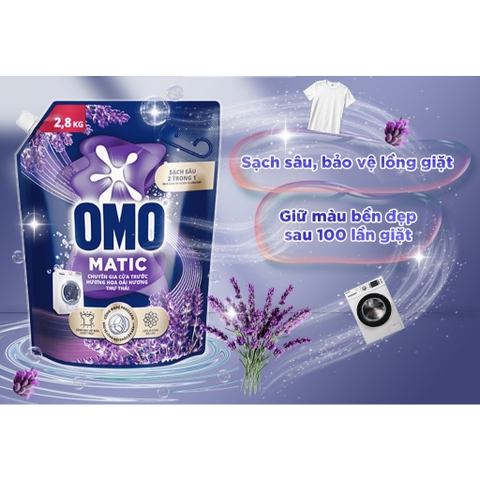 OMO Nước Giặt MG Cửa Trước Hương Hoa Oải Hương Thư Thái - Túi 2.8kg