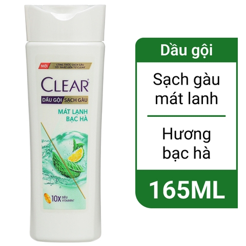 CLEAR dầu gội mát lạnh bạc hà - chai 170g