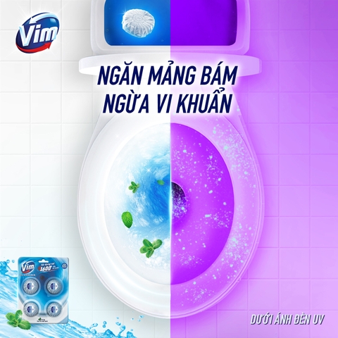 VIM Viên Thả Vệ Sinh Bồn Cầu Hương Bạc Hà 180g - vỉ 6 viên