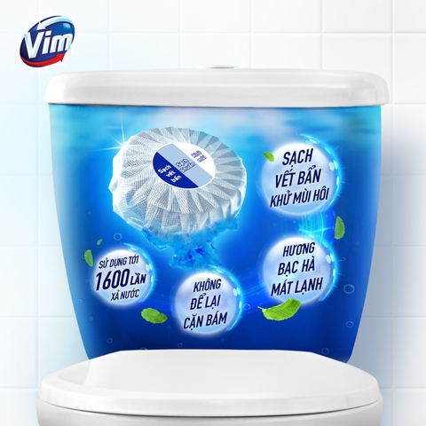 VIM Viên Thả Vệ Sinh Bồn Cầu Hương Bạc Hà 180g - vỉ 6 viên