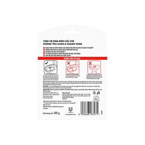 VIM viên treo bồn cầu hương trà xanh & chanh 50g