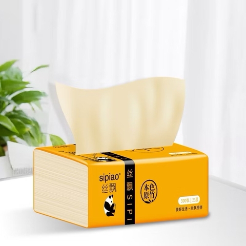 Giấy ăn gấu trúc SIPAO cao cấp siêu dai 3 lớp, không chất tẩy trắng