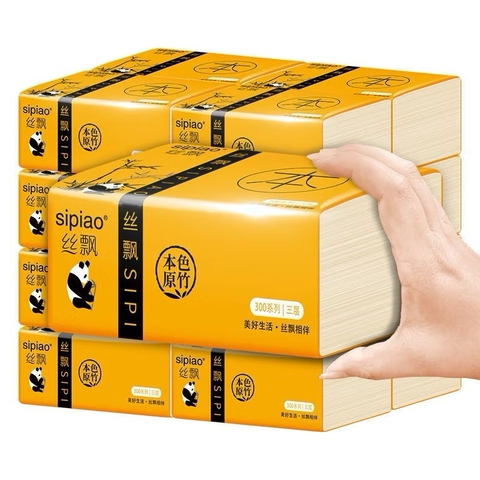 Giấy ăn gấu trúc SIPAO cao cấp siêu dai 3 lớp, không chất tẩy trắng