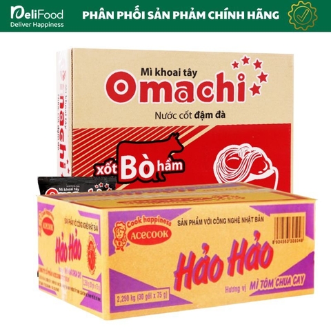 Thùng Mì Hảo hảo, Mì Omachi - Hàng chính hãng, Thùng 30 gói