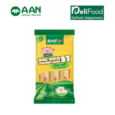 Xúc xích phô mai ăn liền thượng hạng 3T Phô mai - Gói 105g