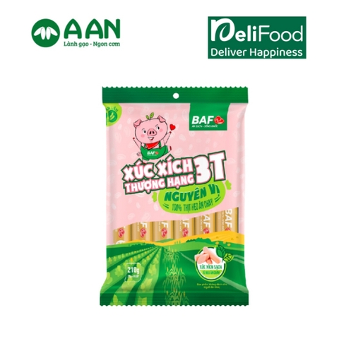 Xúc xích ăn liền Thượng hạng 3T Nguyên vị - Gói lớn (6 cây)