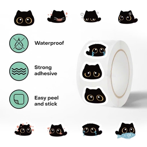 40 miếng dán Sticker mèo dễ thương trang trí