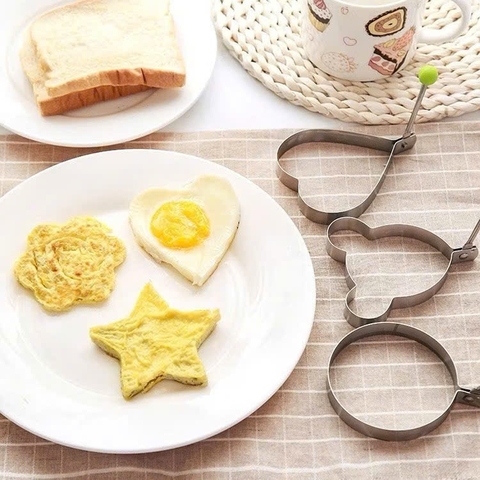 Khuôn rán trứng ốp la, Bánh - Khay chiên tạo nhiều hình cute có núm cầm