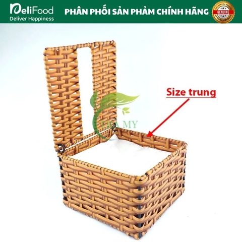 Hộp Khăn Giấy Giả Mây Cao Cấp - Sang Trọng, Bền Đẹp, Phù Hợp Quán Cafe, Nhà Hàng, Gia Đình