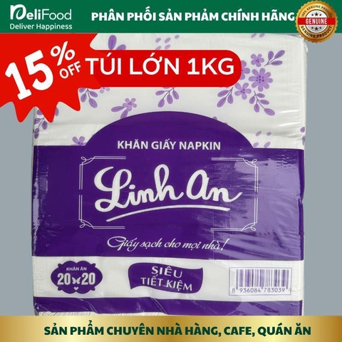 Giấy ăn cao cấp Linh An sạch mềm dai an toàn - Gói lớn siêu tiết kiệm