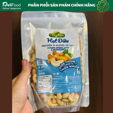 Hạt Điều Rang Cao cấp VegeNuts - Túi 500G