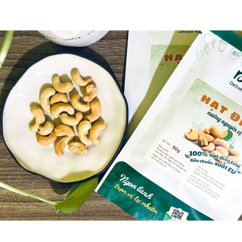 Hạt Điều nướng Nguyên Vị DeliFood 50g – Hàng chính hãng - 100% Hạt Điều Tươi Sạch Tiêu Chuẩn Xuất EU