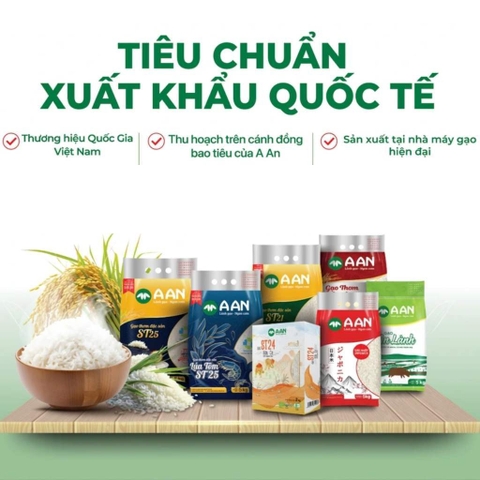 Gạo ST25 AAN Chính Hãng 5kg – Chuẩn ST25 Dẻo Ngon, An Toàn Cho Sức Khỏe