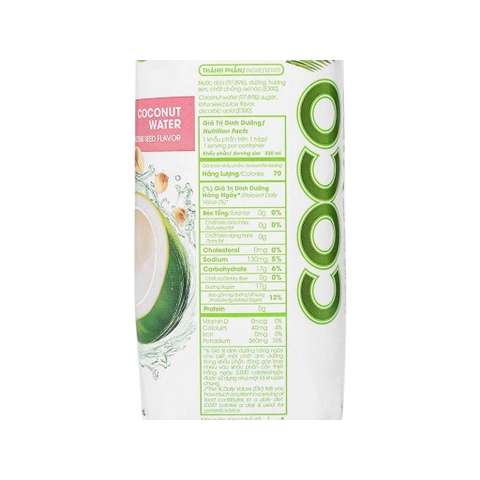 Nước Dừa Cocoxim Vị Lá Dứa 330ml – Ngọt Dịu Tự Nhiên, Giải Khát Thanh Mát
