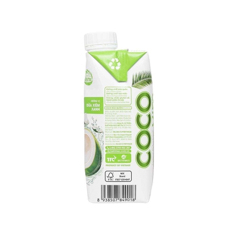 Nước Dừa Cocoxim Xanh 330ml – Thanh Mát Nguyên Vị, Dừa Non Tự Nhiên