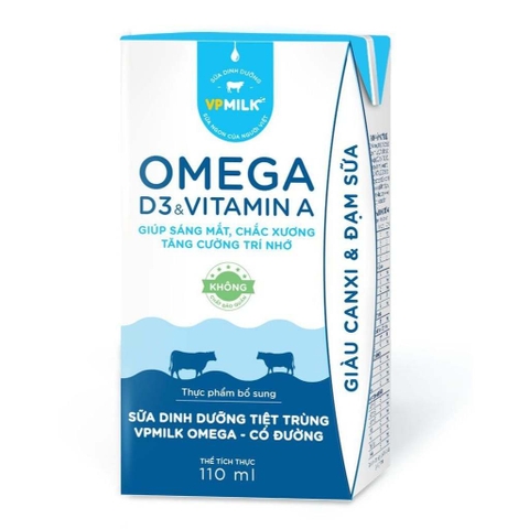 Sữa Đậu Đen Tiệt Trùng VPMilk OMEGA Có Đường Lốc 4x110ml – Ngon mát, bổ dưỡng mỗi ngày