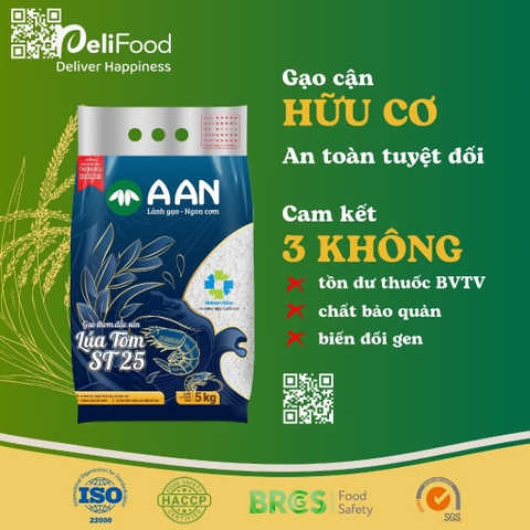 Gạo ST25 AAN Lúa Tôm - Túi 5kg