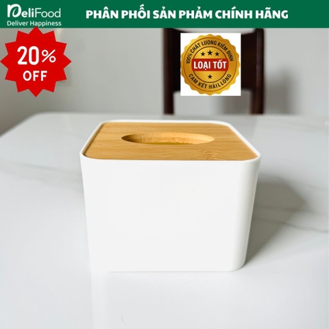 Hộp đựng giấy Cao cấp - Nắp gỗ tự nhiên - Phong cách tối giản sang trọng