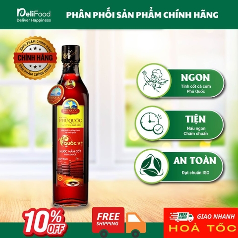 Nước mắm Phú Quốc hiệu Quốc Vị 40 độ đạm - chai 520ml