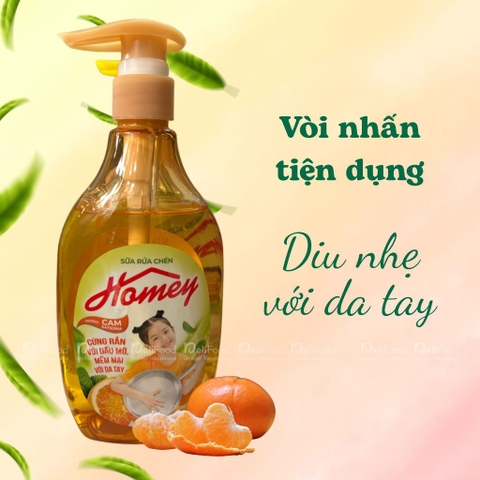 Sữa rửa chén Homey hương cam - chai 480g