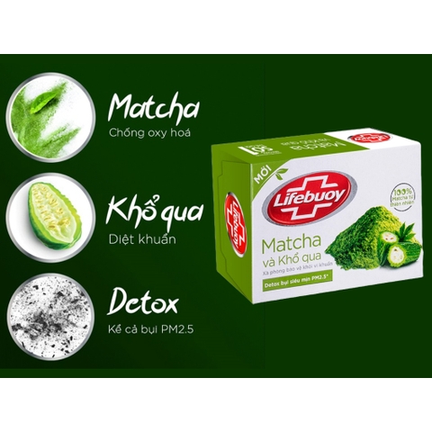 LIFEBUOY xà bông matcha và khổ qua - Hộp 125g