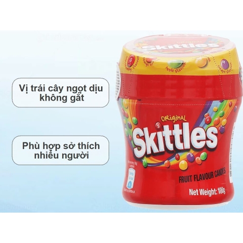 Kẹo trái cây skittles vị truyền thống - hộp 100g