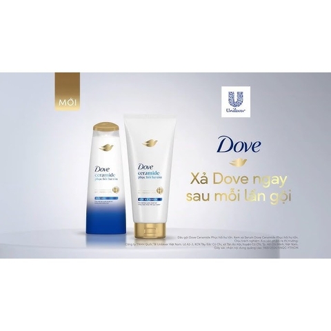 DOVE Kem Xả Serum Ceramide Phục Hồi Hư Tổn - chai 170g