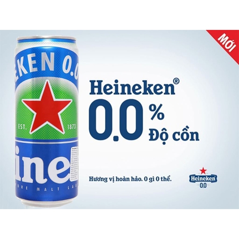 Bia Heineken không độ - lon 330ml