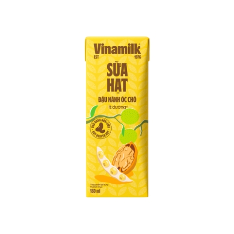 SỮA ĐẬU NÀNH ÓC CHÓ VINAMILK ít đường - HỘP 180ml